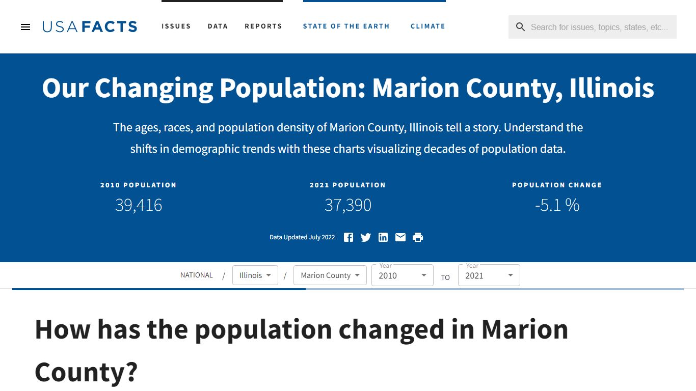 Marion County, IL population by year, race, & more | USAFacts